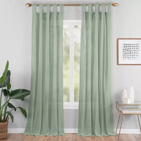 Keeco Accents Sage Green Semisheer Curtains 2 Panels Poshmark